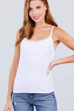 Load image into Gallery viewer, Lace Trim Rib Cami Knit Top

