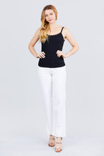Load image into Gallery viewer, Lace Trim Rib Cami Knit Top
