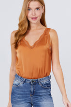 Load image into Gallery viewer, Lace Detail V-neck Woven Bodysuit
