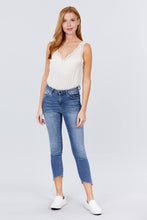 Load image into Gallery viewer, Lace Detail V-neck Woven Bodysuit
