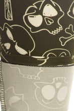 Load image into Gallery viewer, Skulls And Bones Graphic Printed Knit Legging With Elastic Waist Detail. High Waist Fit.
