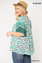 Load image into Gallery viewer, Floral Print Lace Up Flutter Sleeve Top
