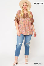Load image into Gallery viewer, Floral Print Lace Up Flutter Sleeve Top
