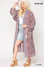 Load image into Gallery viewer, Mix-printed Open Front Kimono With Side Slits
