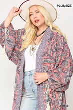 Load image into Gallery viewer, Mix-printed Open Front Kimono With Side Slits
