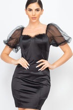 Load image into Gallery viewer, Lace Sleeves Back Zipped Mini Dress

