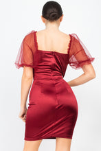 Load image into Gallery viewer, Lace Sleeves Back Zipped Mini Dress
