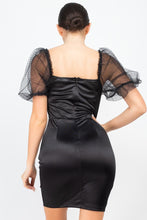 Load image into Gallery viewer, Lace Sleeves Back Zipped Mini Dress
