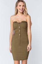 Load image into Gallery viewer, Strapless Button Down Mini Dress
