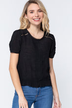 Load image into Gallery viewer, Short Shirring Slv Pleated Woven Top
