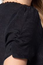 Load image into Gallery viewer, Short Shirring Slv Pleated Woven Top
