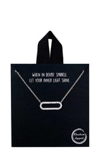 Load image into Gallery viewer, 18k Gold Rhodium Dipped Rhinestone Oval Pendant Necklace

