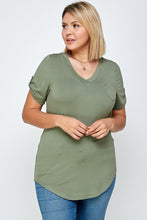 Load image into Gallery viewer, Solid Knit V-neck Tee
