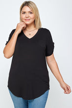 Load image into Gallery viewer, Solid Knit V-neck Tee

