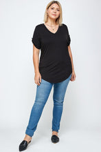 Load image into Gallery viewer, Solid Knit V-neck Tee
