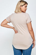 Load image into Gallery viewer, Solid Knit V-neck Tee
