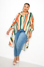 Load image into Gallery viewer, Striped Hi Low Shirt
