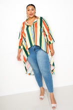 Load image into Gallery viewer, Striped Hi Low Shirt
