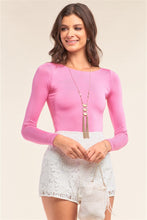 Load image into Gallery viewer, Plain Tight Fit Long Sleeve Round Neck Bodysuit
