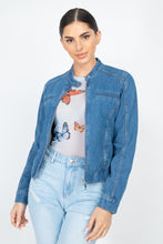 Load image into Gallery viewer, Long Sleeves Funnel Neck Denim Jackets
