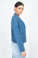 Load image into Gallery viewer, Long Sleeves Funnel Neck Denim Jackets
