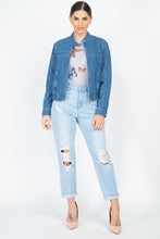 Load image into Gallery viewer, Long Sleeves Funnel Neck Denim Jackets

