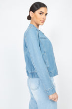 Load image into Gallery viewer, Long Sleeves Funnel Neck Denim Jackets
