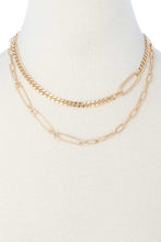 Load image into Gallery viewer, 2 Layered Metal Clothing Pin Chain Multi Necklace

