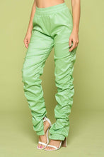 Load image into Gallery viewer, Leather Pu Ruched Pants
