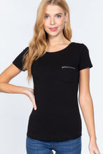Load image into Gallery viewer, Short Slv Top W/zipper Pocket

