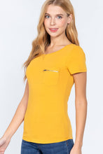 Load image into Gallery viewer, Short Slv Top W/zipper Pocket
