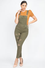 Load image into Gallery viewer, Skinny Distressing Denim Overalls
