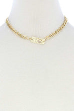 Load image into Gallery viewer, Hammered Rectangle Toggl Clasp Necklace
