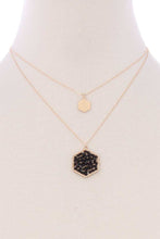 Load image into Gallery viewer, 2 Layered Geometric Glass Bead Pendant Necklace
