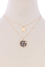 Load image into Gallery viewer, 2 Layered Geometric Glass Bead Pendant Necklace
