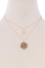 Load image into Gallery viewer, 2 Layered Geometric Glass Bead Pendant Necklace
