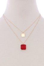 Load image into Gallery viewer, 2 Layered Square Pendant Necklace
