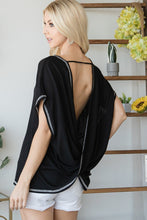 Load image into Gallery viewer, Open Back Wide Sleeve Shorsleeve Top
