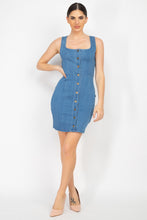 Load image into Gallery viewer, Denim Button-front Mini Dress
