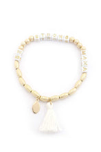 Load image into Gallery viewer, Be Strong Mama Beaded Tassel Bracelet
