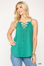 Load image into Gallery viewer, Plunging V-neckline Lattice Top
