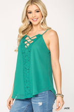 Load image into Gallery viewer, Plunging V-neckline Lattice Top
