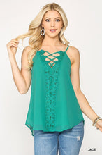 Load image into Gallery viewer, Plunging V-neckline Lattice Top
