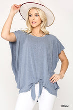 Load image into Gallery viewer, Leopard Jacquard Knit Jersey Top With Front Tie, Ruffled Sleeve
