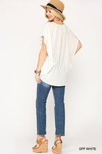 Load image into Gallery viewer, Leopard Jacquard Knit Jersey Top With Front Tie, Ruffled Sleeve
