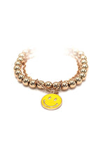 Load image into Gallery viewer, Fashion Smiley Face Metal Bead Bracelet
