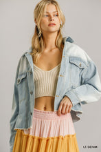 Load image into Gallery viewer, Collar Button Down Denim Jacket With Chest Pockets
