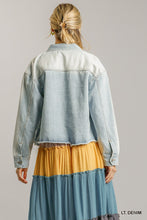 Load image into Gallery viewer, Collar Button Down Denim Jacket With Chest Pockets
