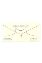 Load image into Gallery viewer, Dainty Rhinestone Cross Charm Collar Necklace
