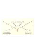 Load image into Gallery viewer, Dainty Rhinestone Cross Charm Collar Necklace
